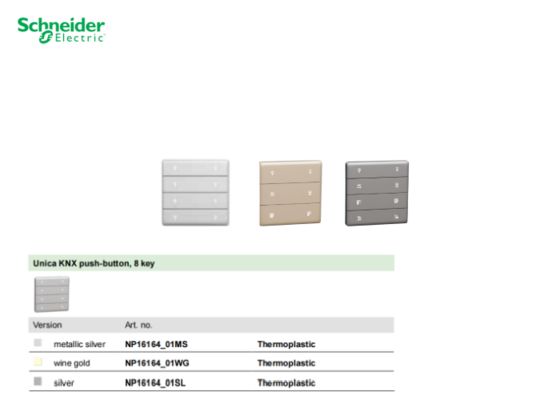 কেনা Schneider Unica KNX পুশ বাটন ৮ কী NP16164_01 online manufacture